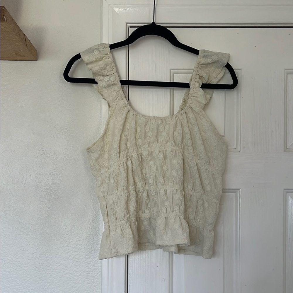 🌟 ⚡️ Nectar Clothing For Good boutique Cream Flutter Sleeve Top 😃 ☮️ 🌴